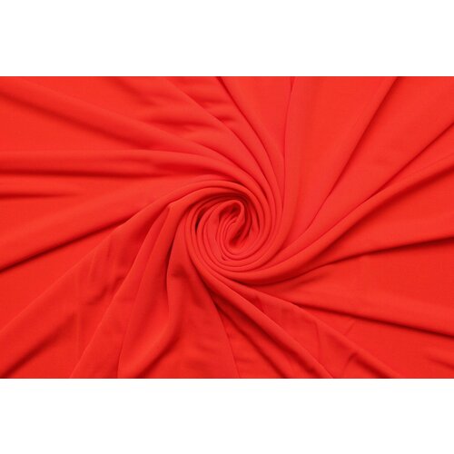 Ткань Трикотаж-креп стрейч ярко-оранжевый, ш155см, 0,5 м