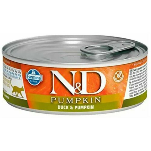 Farmina Консервы N&D PUMPKIN для кошек, утка с тыквой 70 гр 6 шт. farmina консервы n