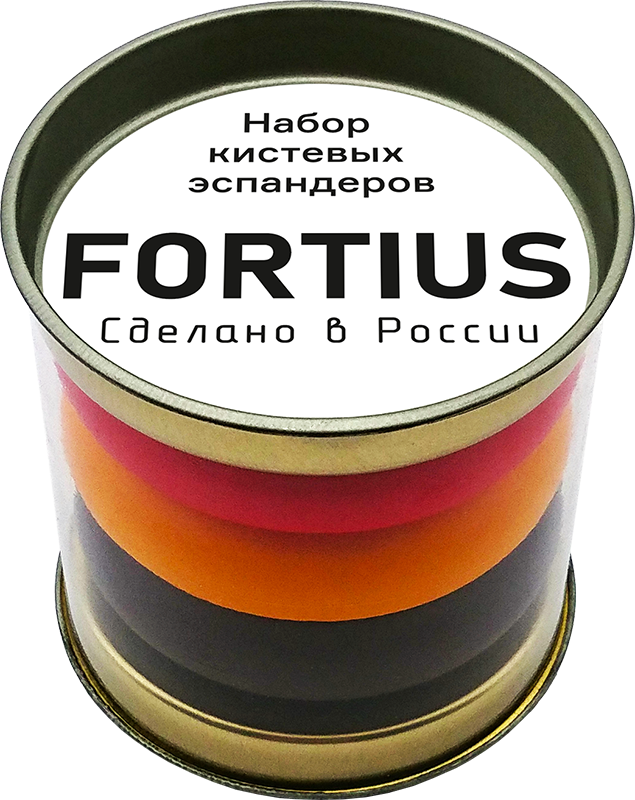 Набор кистевых эспандеров "Fortius", 3 шт. (30, 40, 50 кг) (тубус)