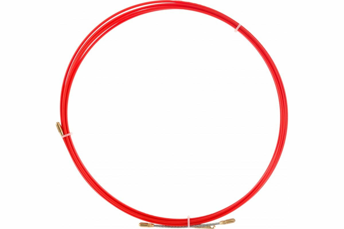 Протяжка кабельная REXANT (мини УЗК в бухте), стеклопруток, d3,5 мм 5 м, красная