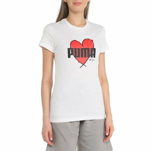 Футболка PUMA, размер L, белый puma футболка женская puma amplified tee размер 40 42