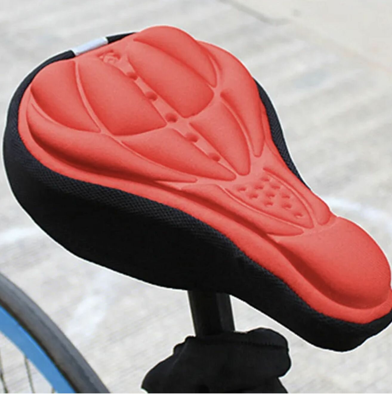 Чехол на сиденье велосипеда красный силиконовый гелевый