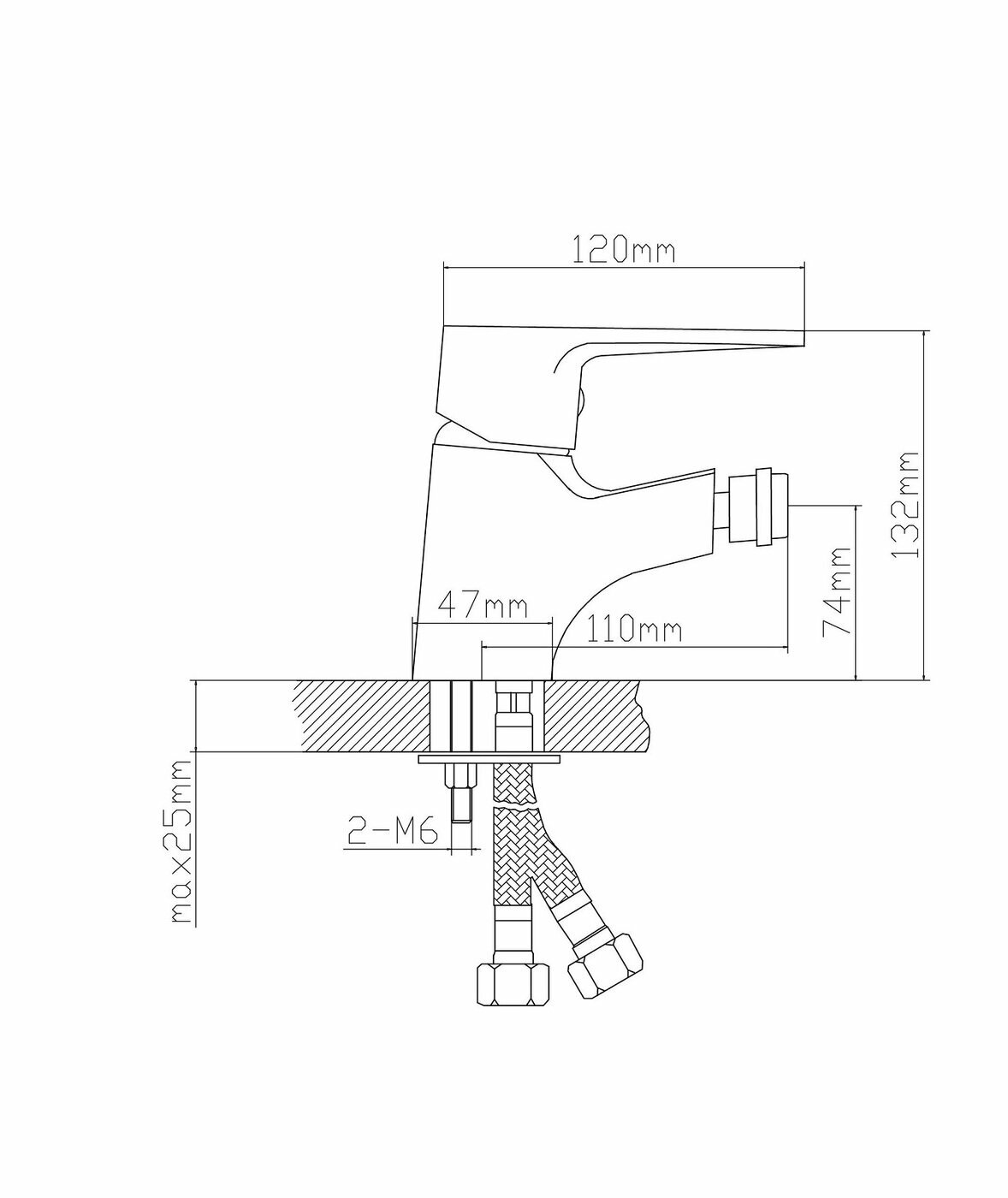 Смеситель для биде BOOU из латуни, 40мм (B8282-6) - фото №9