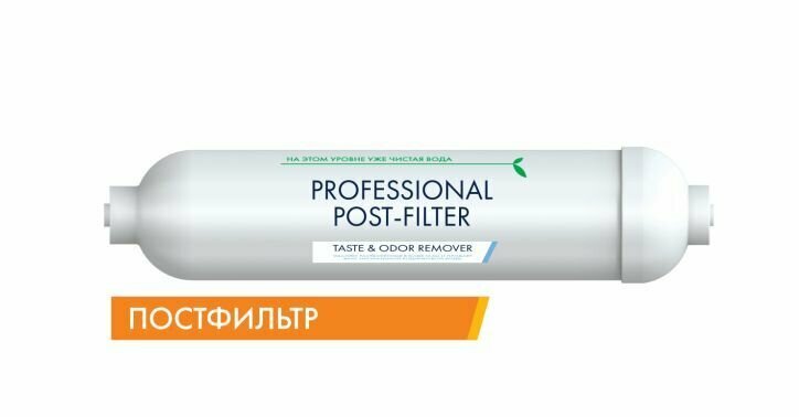 Постфильтр PROFESSIONAL Taste & Ododr remoer с фитингами для обратного осмоса с кокосовым углем