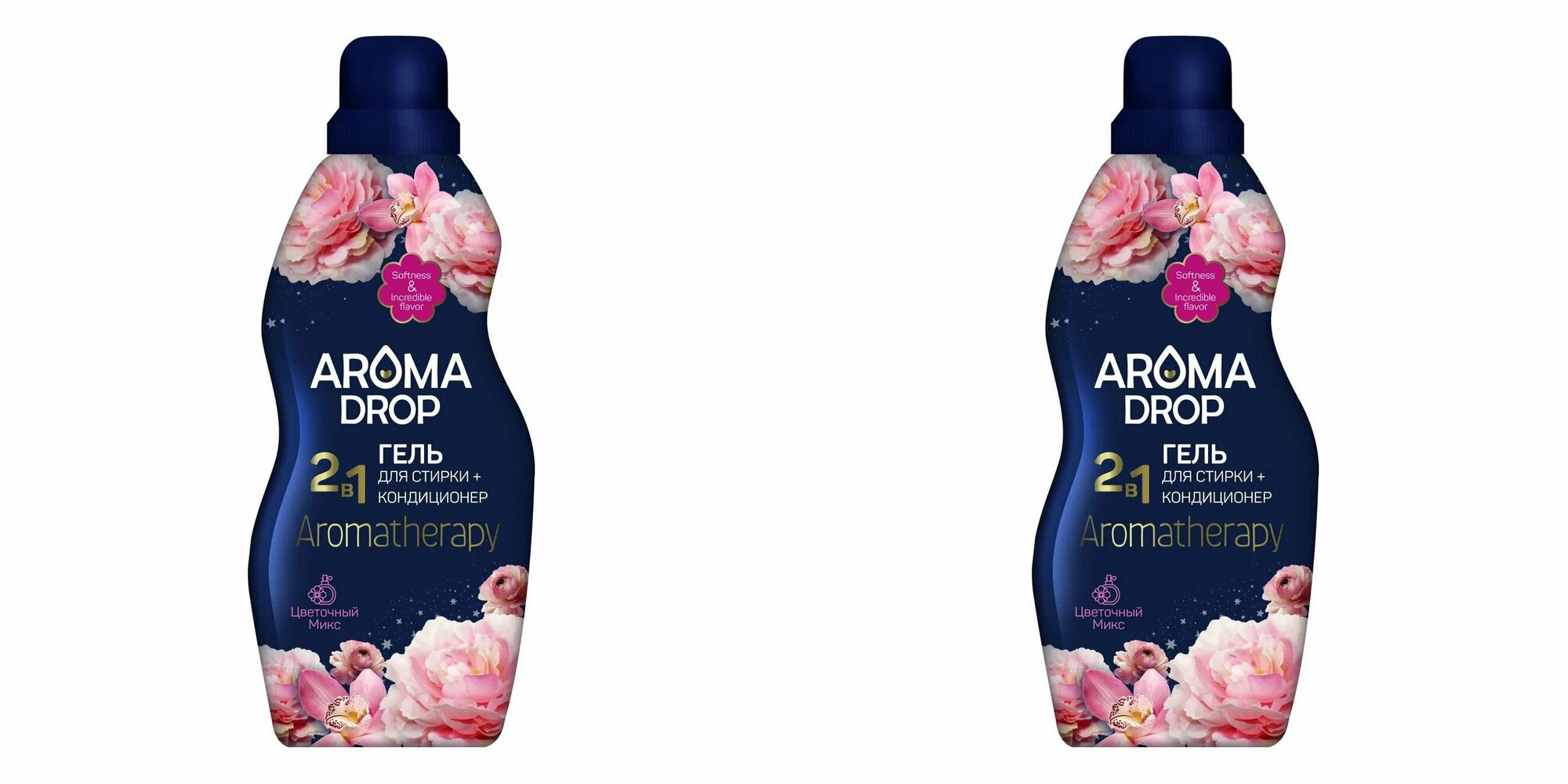 Aroma Drop Гель для стирки Aromatherapy Универсальный, Цветочный микс, 1 л 2 шт