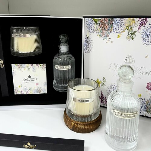 Арома комплект Miss Mari диффузор и арома свеча с подставкой Цветы османтуса 3300₽