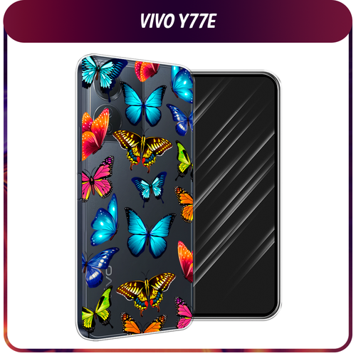 Силиконовый чехол на Vivo Y77e / Виво Y77e Разные бабочки, прозрачный силиконовый чехол на vivo y77e виво y77e акварельные бабочки прозрачный
