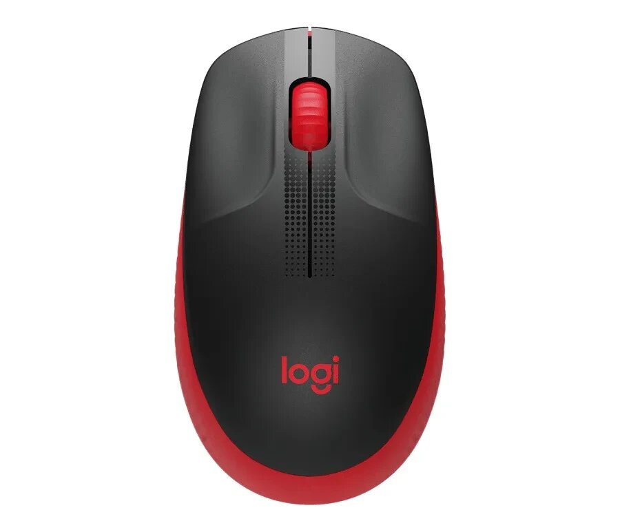 Компьютерная мышь Logitech M190 черный/красный (910-005915)