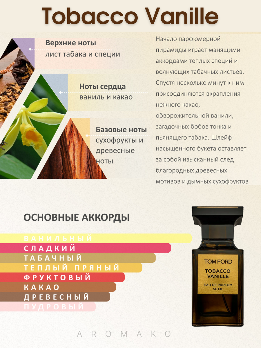 Подарочный набор парфюма по мотивам Tom Ford в деревянной коробке, 6 штук по 5 мл, AROMAKO — фото 1