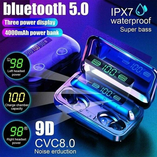 Вакуумные беспроводные Bluetooth наушники с 9D дизайном 1900₽