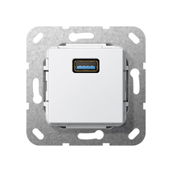 System55 568203 Розетка USB (USB, под рамку, скрытая установка, белая глянцевая) Gira - фото №3
