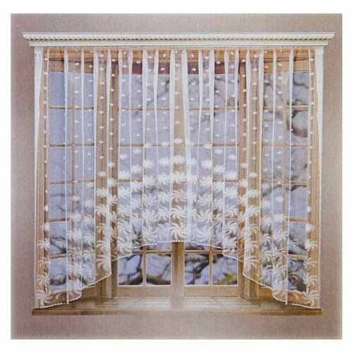 Штора со шторной лентой ширина 250 см высота 160 см цвет белый 2110₽