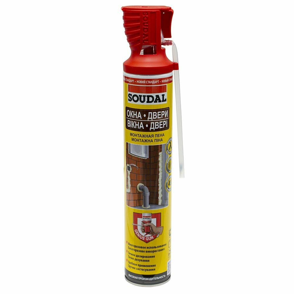Монтажная пена бытовая SOUDAL Окна Двери 750 мл