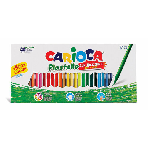 Набор мелков пластиковых 30 цветов Carioca Plastello 42881