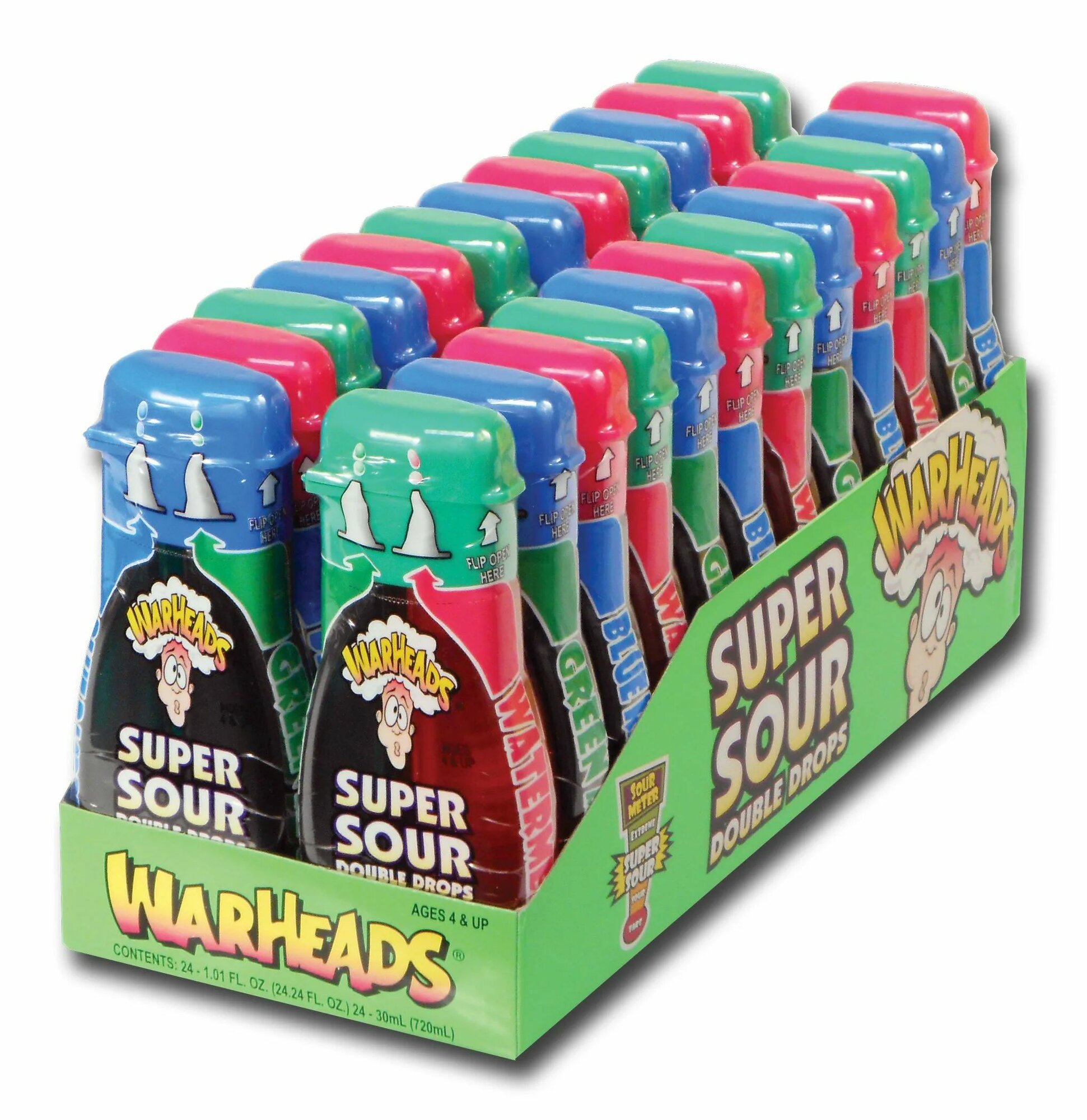 Конфеты жидкие Warheads Super Sour Double Drops с кислинкой 30 г х 24 шт