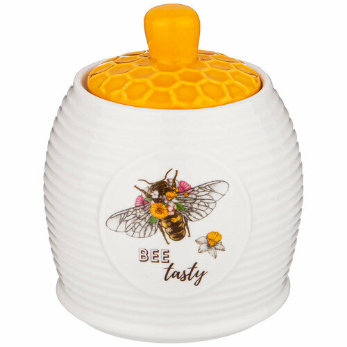 Банка с крышкой для сыпучих продуктов Lefard "Honey bee" 10 х 8,5 см 300 мл белый, желтый, белый