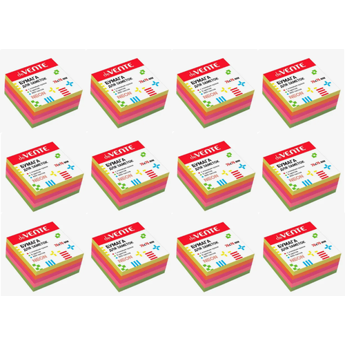 Клейкая бумага для заметок deVENTE 400 листов 5 неоновых цветов 7676 мм 12 уп 3536₽