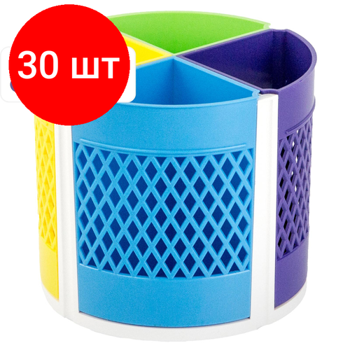 подставка органайзер д канц мелочей attache bright colours 5отд вращ голуб Комплект 30 штук, Подставка-органайзер д/канц. мелочей Attache Bright Colours 8отд вращ ассорт