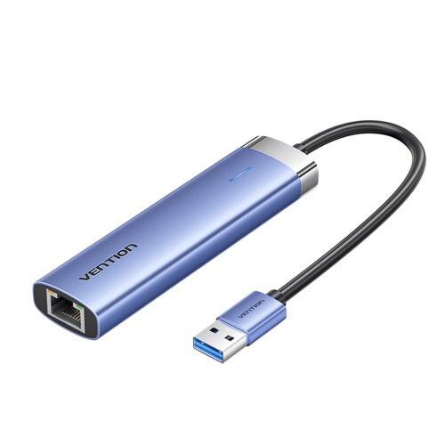 Сетевой адаптер Vention USB 3.0 (M)/RJ45+OTG 3xUSB синий 0.15м.