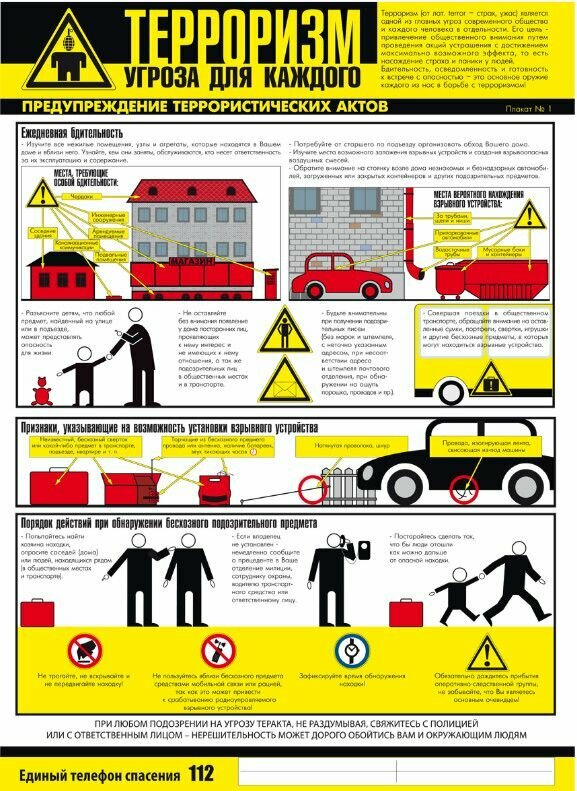 Комплект плакатов "Терроризм-Угроза для каждого!" на 3-х листах