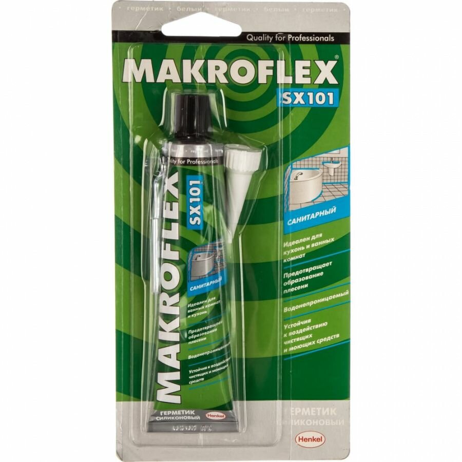 Герметик силиконовый санитарный Makroflex SX101 белый 70 мл.