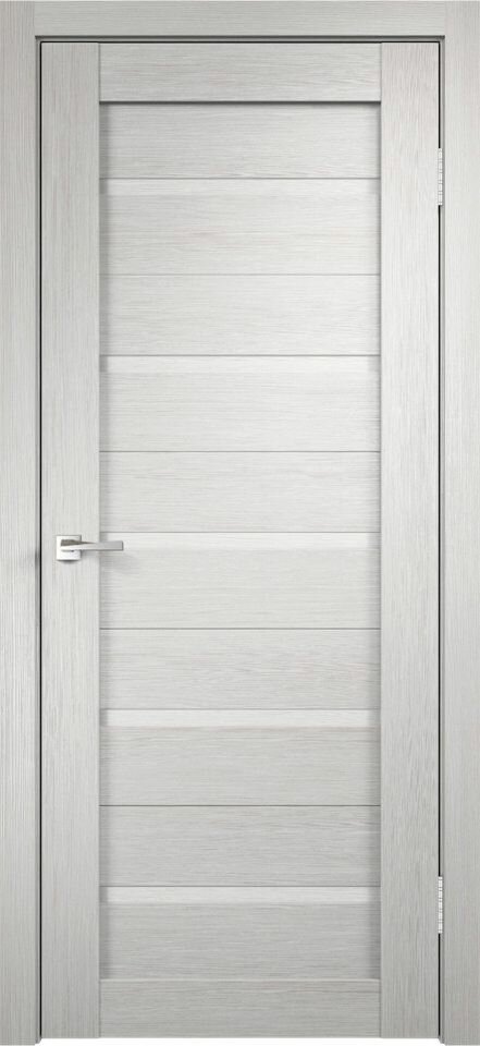 Межкомнатная дверь глухая 80х200 см, экошпон, дуб белый