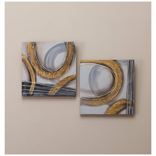 Bronco Картина Золотая абстракция 40х40х3 см - 2 шт 3088₽