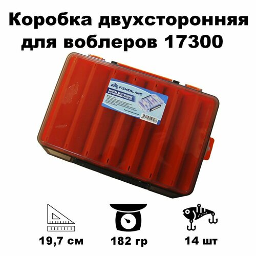 коробка для воблеров двухсторонняя оранжевая Коробка двухсторонняя для воблеров 17300К