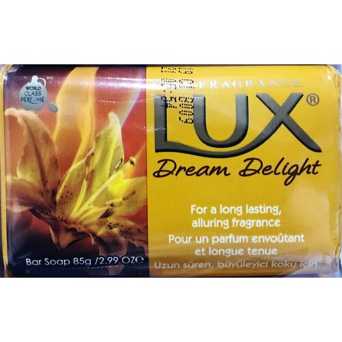 мыло кусковое туалетное lux dream delight мечтательное удовольствие 85 гр х 4 шт Lux DREAM DELIGHT Bar Soap (Люкс мечтательное наслаждение мыло туалетное кусковое), 85 г.