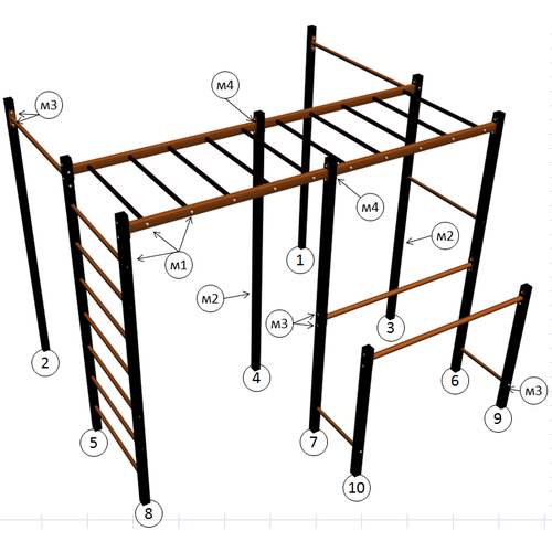 Спортивная площадка Workout w12 77890₽