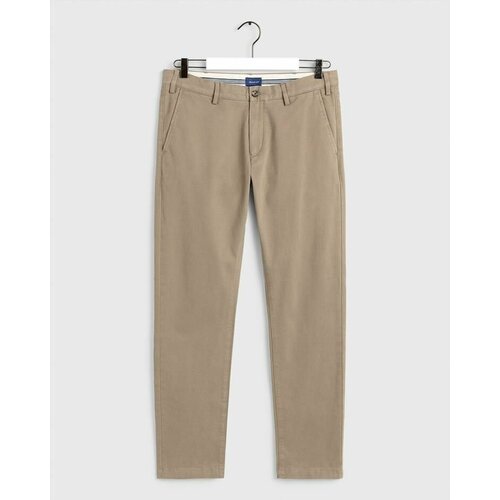 Брюки чинос GANT, размер 33/34, коричневый брюки чинос gant размер 42 34 серый