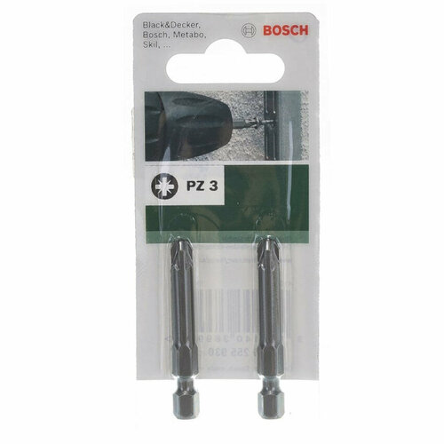 Набор бит Bosch 2шт 49ММ POZIDRIV 3 XH DIY адаптер для бит bosch 2608522321