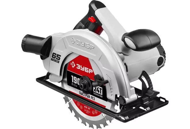 Пила дисковая, 90°-65 мм, диск 190 мм, 1600 Вт, ЗУБР