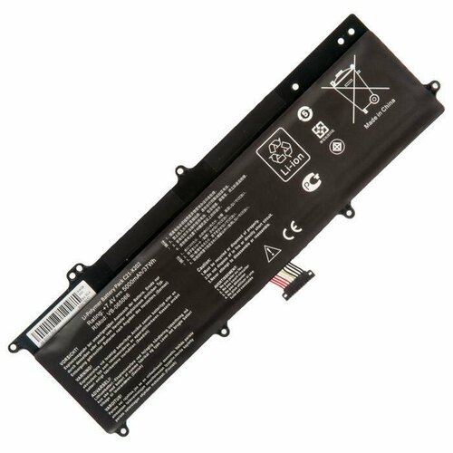 Аккумулятор для ноутбука Asus X202, X201E, X202E, S200, S200E, S200E-CT209H, S200E-CT243H, S200E-CT198H, S200E-CT158H, S200E-CT157H, 7.4V 5000mAh аккумулятор для asus s200 s200e x202e c21 x202 38wh 5136mah 7 4v черный