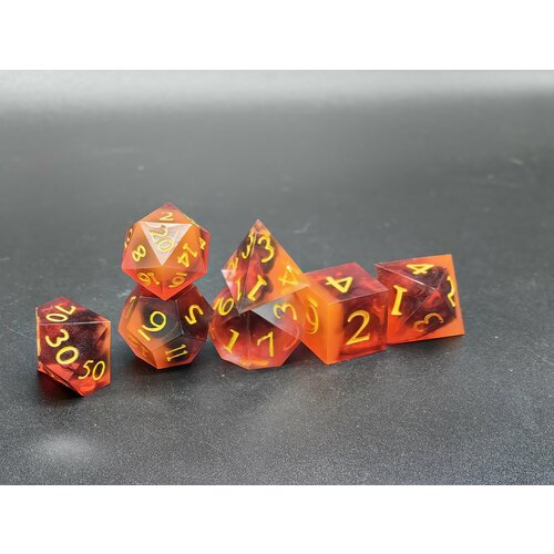 Кости игральные Набор кубиков для настольных ролевых игр Дайсы ручной работы для DnD, ДнД, Dungeons and Dragons, Pathfinder RPG (набор 7шт) 7pcs set polyhedral resin dices set table games accessory d6 d8 d10 d12 d20 for d