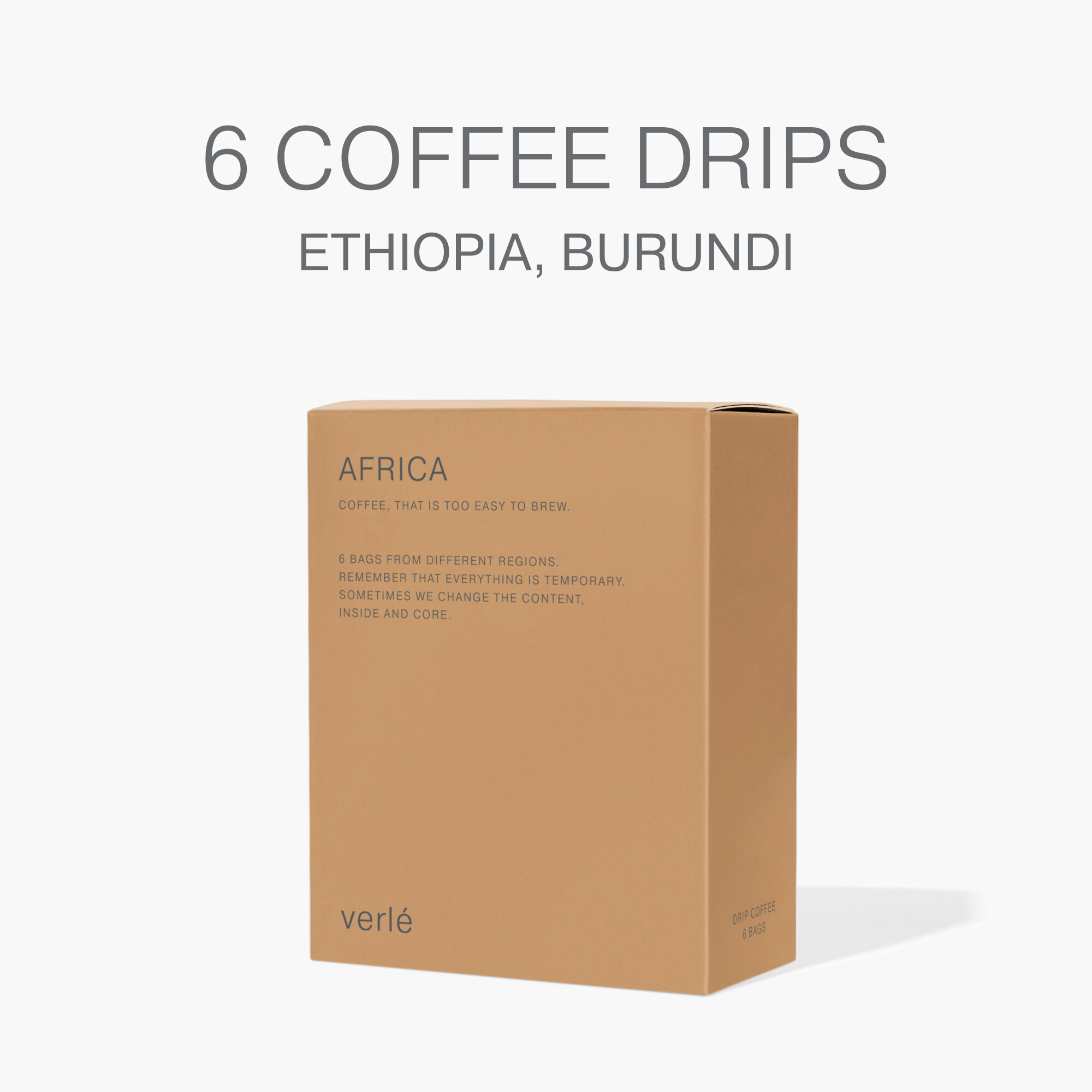 Кофе молотый в дрип-пакетах Verle DRIP BOX AFRICA 6шт. * 11г.