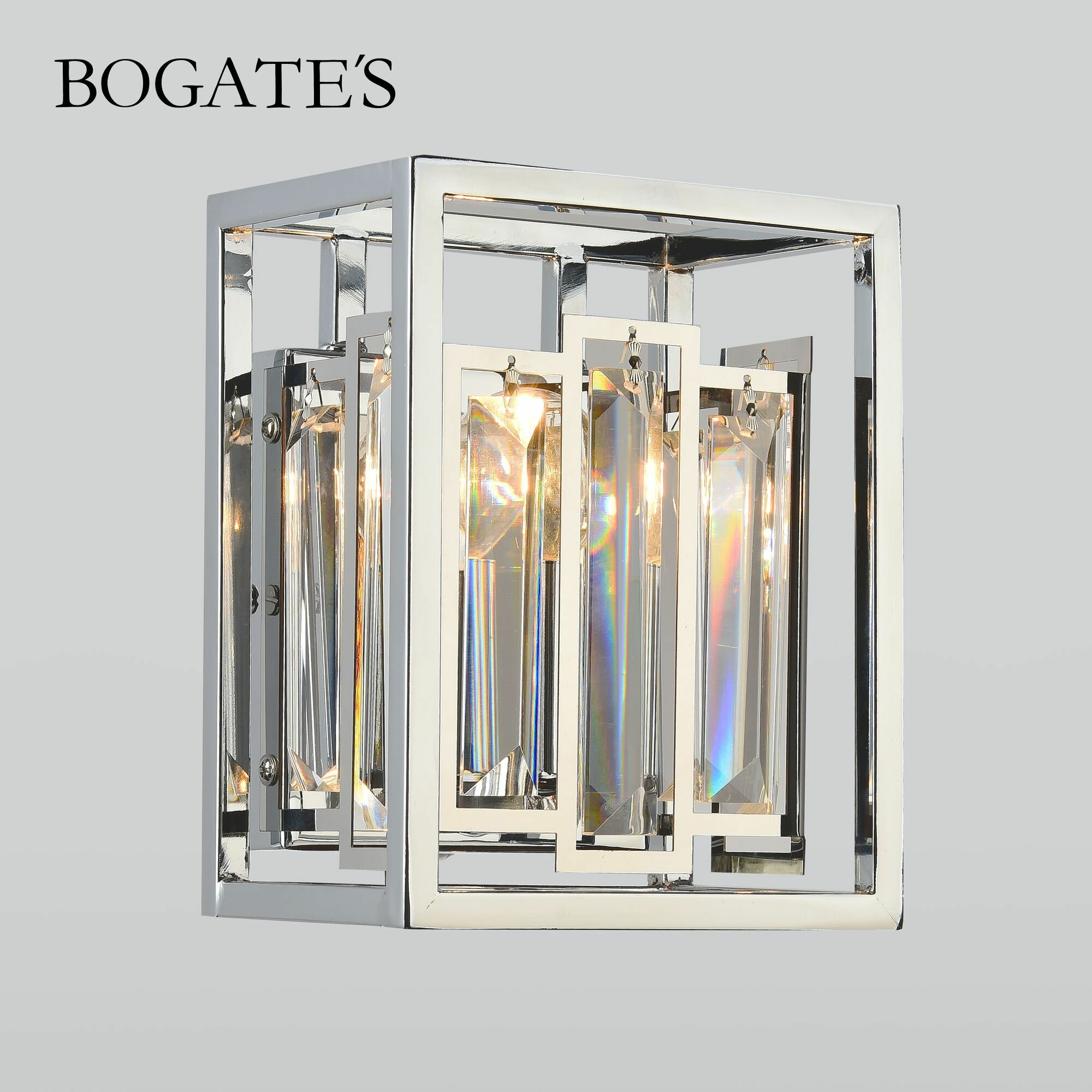 Бра / Настенный светильник Bogate's Cella 312/1 Strotskis, цвет хром / прозрачный