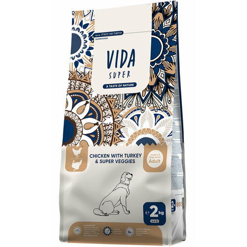VIDA SUPER ADULT DOG MEDIUMLARGE CHICKEN TURKEY SUPER VEGGIES взр соб средкруп курица индейк овощи 1479₽