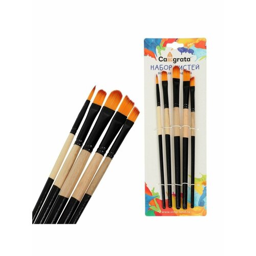 Набор кистей нейлон 5 штук 1-круглая 453₽