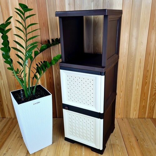 Тумба УЮТ-SтилЪ пластиковая усиленная 405х42х1225 h 3 этажа Цвет Коричневый Арт Э-176-Д-SтилЪ 9800₽