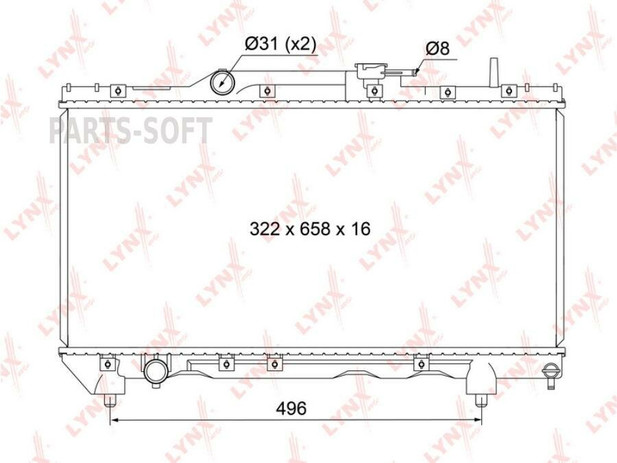 LYNXAUTO RB1127 Радиатор системы охлаждения