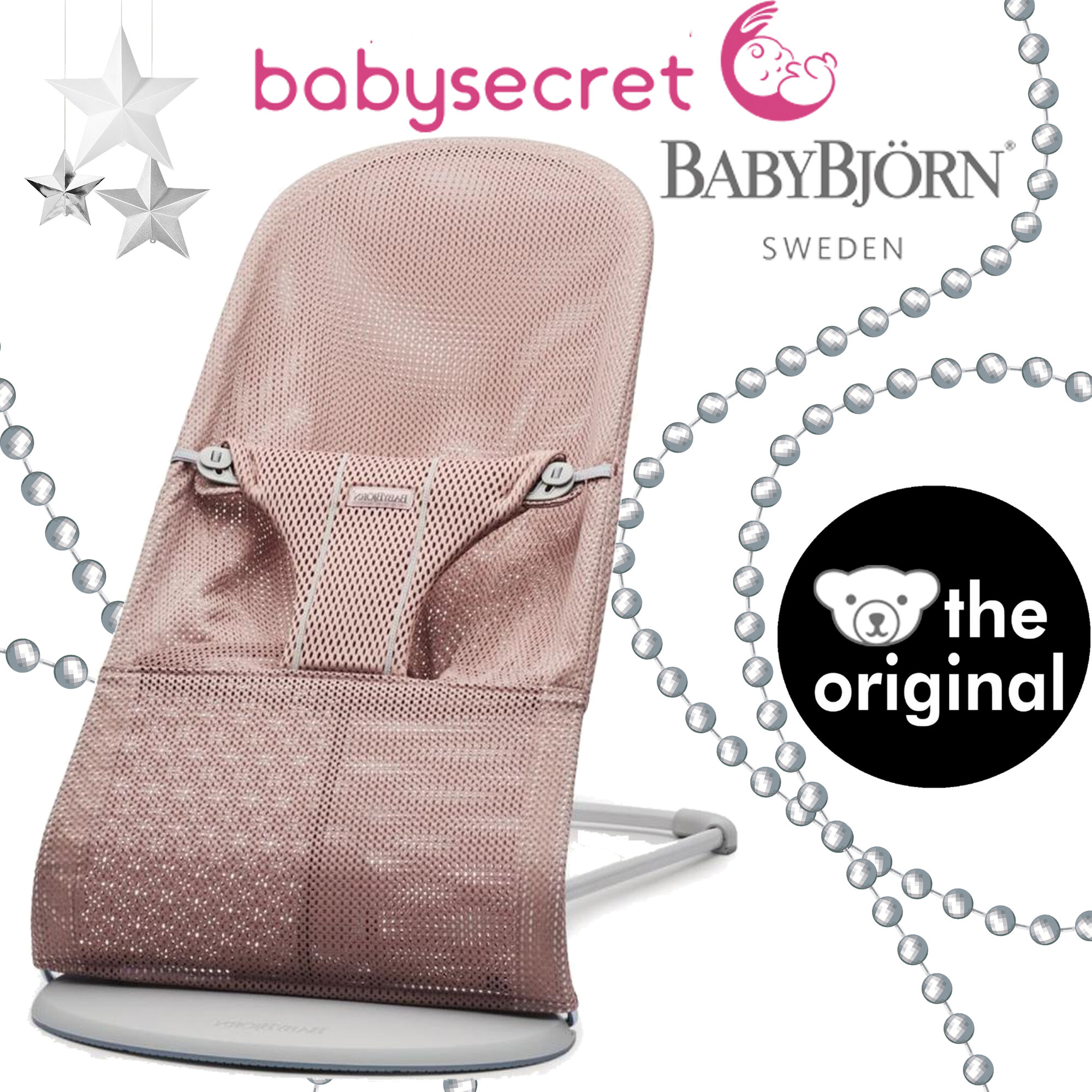 Детский шезлонг BabyBjorn Bliss Mesh (пыльно-розовый) (0061.08)