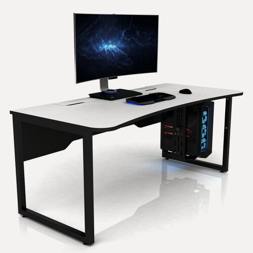 Изображение товара Игровой компьютерный стол AKM-MEBEL DX COLIZEUM, белый, металлический каркас
