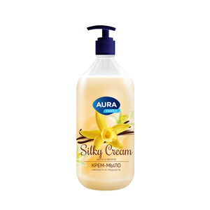 Крем-мыло AURA Silky Cream Шелк и Ваниль 1000 мл