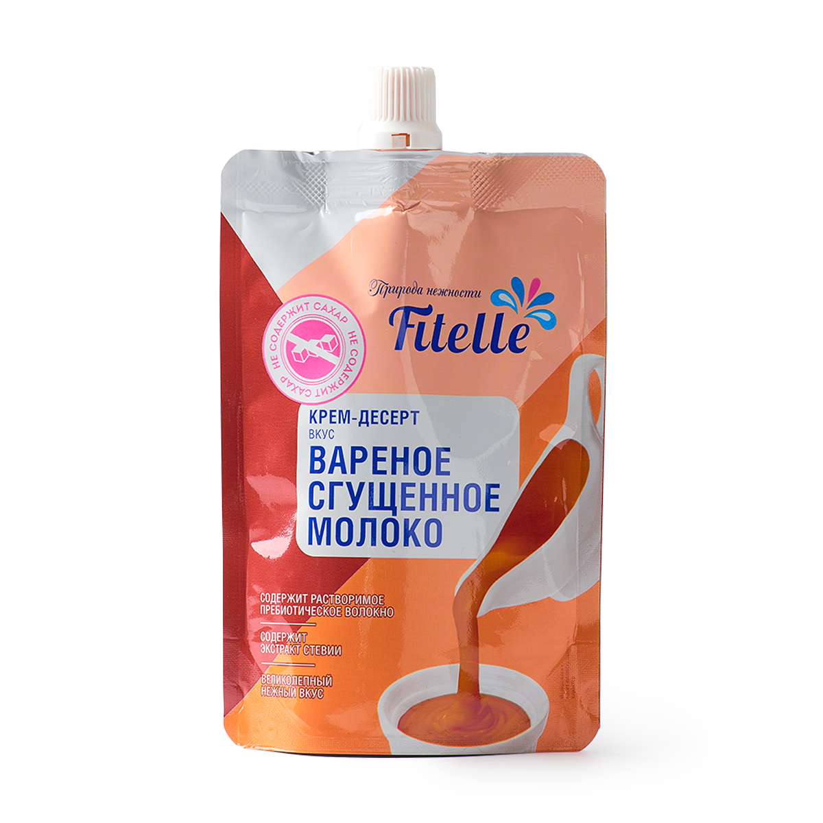 Крем-десерт Fitelle вареное сгущенное молоко без сахара, 100г