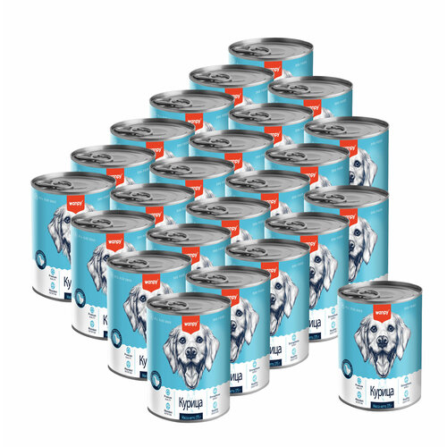 Wanpy Dog Консервы для собак из курицы, 375 г х 24 шт.