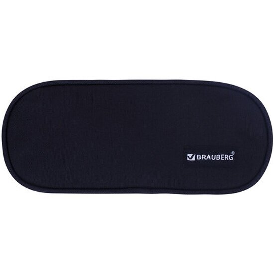 Пенал-косметичка Brauberg 229271 Black овальный 22х9х5 см