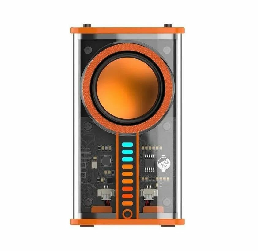 Беспроводной динамик K07 с технологией объёмного звучания 3D. Оранжевый