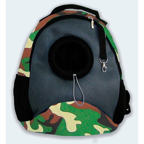 Рюкзак для животных Melenni Эконом M зеленый камуфляж/серая сетка