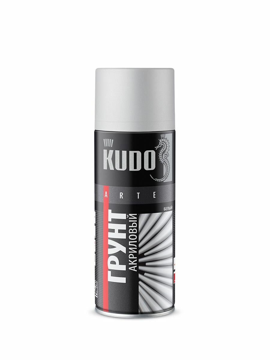 KUDO грунт акриловый универсальный для черных и цветных металлов белый аэрозоль 520 мл